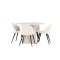 Olivia eethoek tafel �110cm en 4 velours stoelen beige.