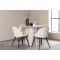 Olivia eethoek tafel �110cm en 4 velours stoelen beige.