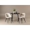 Polar spisegrupper bord 75x75cm og 2 velour stoler svart.