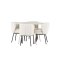 Plaza Essgruppe Tisch Ø100cm und 4 Boucle Stühle whitewash.