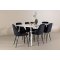 Silar Essgruppe Tisch 90x180cm und 6 Velours Stühle weiß.