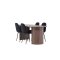 H�r�n eethoek tafel 90x200cm en 4 teddy stoelen mocca.