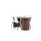 H�r�n eethoek tafel 90x200cm en 4 velours stoelen mocca.