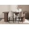 H�r�n eethoek tafel 90x200cm en 4 velours stoelen mocca.