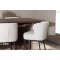 Olivia eethoek tafel 100x210cm en 6 boucl� stoelen mocca.