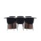 Olivia eethoek tafel 100x210cm en 6 teddy stoelen mocca.