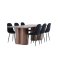 Olivia eethoek tafel 100x210cm en 6 teddy stoelen mocca.