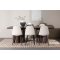 Olivia eethoek tafel 100x210cm en 6 velours stoelen mocca.
