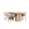 Olivia Essgruppe Tisch 100x210cm und 6 Stühle mit Armlehnen natur.