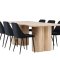 Olivia Essgruppe Tisch 100x210cm und 6 Stühle natur, schwarz.