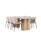 Olivia Essgruppe Tisch 100x210cm und 6 Boucle Stühle natur.