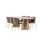 Bootcut Essgruppe Tisch 115x230cm und 6 Teddy Stühle natur.