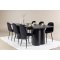Olivia Essgruppe Tisch 100x210cm und 6 Teddy St�hle schwarz.