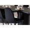 Olivia spisebordss�t bord 100x210cm og 6 velour stole sort.