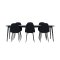 Ellis eethoek tafel 85x230cm en 6 teddy stoelen zwart.