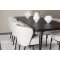 Ellis eethoek tafel 85x230cm en 6 boucl� stoelen zwart.