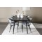 Ellis eethoek tafel 85x230cm en 6 boucl� stoelen zwart.