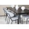 Ellis eethoek tafel 85x230cm en 6 boucl� stoelen zwart.