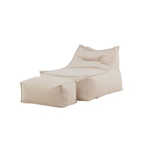 Sill&oacute;n puf con puff Redang para jard&iacute;n en color beige.