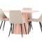 Lanzo Essgruppe Tisch Ø120cm und 4 Stühle peach, beige.