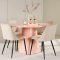 Lanzo Essgruppe Tisch Ø120cm und 4 Stühle peach, beige.
