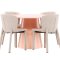 Lanzo Essgruppe Tisch Ø120cm und 4 Stühle peach, beige.