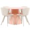 Lanzo Essgruppe Tisch Ø120cm und 4 Stühle peach, beige.