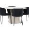 Lanzo Essgruppe Tisch Ø120cm und 4 Stühle beige, schwarz.