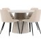 Lanzo Essgruppe Tisch Ø120cm und 4 Stühle beige.