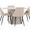 Lanzo Essgruppe Tisch Ø120cm und 4 Stühle beige.