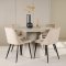 Lanzo Essgruppe Tisch Ø120cm und 4 Stühle beige.
