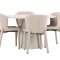 Lanzo Essgruppe Tisch Ø120cm und 4 Stühle beige.