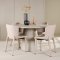 Lanzo Essgruppe Tisch Ø120cm und 4 Stühle beige.