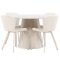 Lanzo Essgruppe Tisch Ø120cm und 4 Stühle beige.