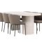 Narvik eethoek tafel 100x200cm en 6 stoelen beige, bruin.