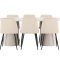 Narvik eethoek tafel 100x200cm en 6 stoelen beige.