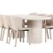Narvik eethoek tafel 100x200cm en 6 stoelen beige.