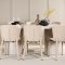 Narvik eethoek tafel 100x200cm en 6 stoelen beige.