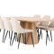Stj�rn� matgrupp bord 90x200cm och 6 stolar natur, beige.