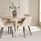 Flora Essgruppe Tisch Ø120cm und 4 Stühle whitewash, beige.