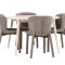 Flora Essgruppe Tisch Ø120cm und 4 Stühle whitewash, braun.