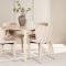 Flora Essgruppe Tisch Ø120cm und 4 Stühle whitewash, beige.