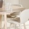 Flora Essgruppe Tisch Ø120cm und 4 Stühle whitewash, beige.
