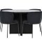 Strada Essgruppe Ausziehtisch Ø120cm, 170cm und 4 Stühle schwarz.
