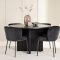 Strada Essgruppe Ausziehtisch Ø120cm, 170cm und 4 Stühle schwarz.