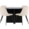 Strada Essgruppe Ausziehtisch Ø120cm, 170cm und 4 Stühle schwarz, beige.