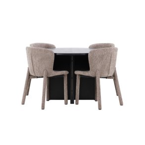 Strada Essgruppe Ausziehtisch Ø120cm, 170cm und 4 Stühle schwarz, braun.