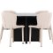 Strada Essgruppe Ausziehtisch Ø120cm, 170cm und 4 Stühle schwarz, beige.
