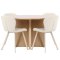 Strada Essgruppe Ausziehtisch Ø120cm, 170cm und 4 Stühle whitewash, beige.