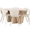 Strada spisegrupper uttrekkbord �120cm, 170cm og 6 stoler whitewash, beige.